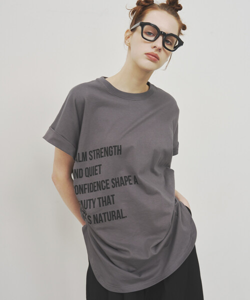Firsthand(ファーストハンド)の「Firsthand/ファーストハンド オーガニックコットン シャーリングロゴ Tシャツ(Tシャツ/カットソー・レディース・チャコールグレー/ブラウン/ホワイト・FREE)」の15枚目の写真