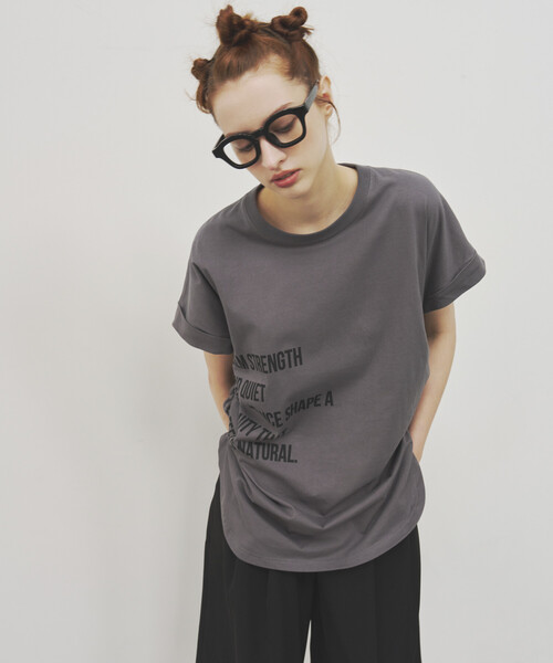 Firsthand(ファーストハンド)の「Firsthand/ファーストハンド オーガニックコットン シャーリングロゴ Tシャツ(Tシャツ/カットソー・レディース・チャコールグレー/ブラウン/ホワイト・FREE)」の16枚目の写真