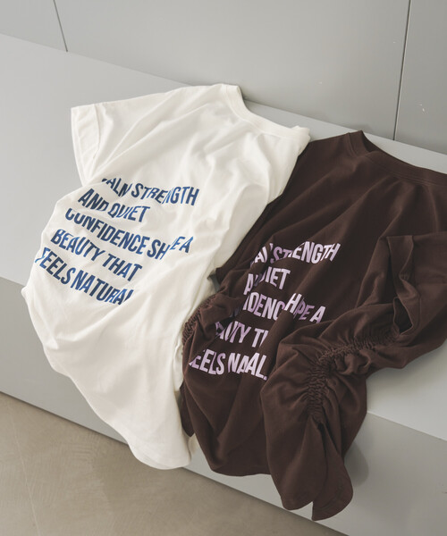 Firsthand(ファーストハンド)の「Firsthand/ファーストハンド オーガニックコットン シャーリングロゴ Tシャツ(Tシャツ/カットソー・レディース・チャコールグレー/ブラウン/ホワイト・FREE)」の19枚目の写真