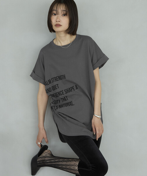 Firsthand(ファーストハンド)の「Firsthand/ファーストハンド オーガニックコットン シャーリングロゴ Tシャツ(Tシャツ/カットソー・レディース・チャコールグレー/ブラウン/ホワイト・FREE)」の20枚目の写真