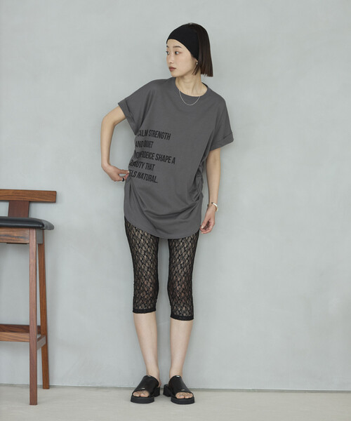Firsthand(ファーストハンド)の「Firsthand/ファーストハンド オーガニックコットン シャーリングロゴ Tシャツ(Tシャツ/カットソー・レディース・チャコールグレー/ブラウン/ホワイト・FREE)」の8枚目の写真