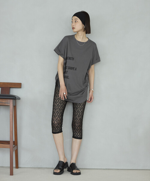 Firsthand(ファーストハンド)の「Firsthand/ファーストハンド オーガニックコットン シャーリングロゴ Tシャツ(Tシャツ/カットソー・レディース・チャコールグレー/ブラウン/ホワイト・FREE)」の9枚目の写真