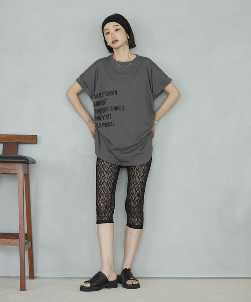 Firsthand(ファーストハンド)の「Firsthand/ファーストハンド オーガニックコットン シャーリングロゴ Tシャツ(Tシャツ/カットソー・レディース・チャコールグレー/ブラウン/ホワイト・FREE)」の11枚目の写真