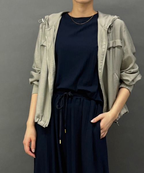 NICOLE white(ニコルホワイト)の「シアーパーカー(その他アウター・レディース・カーキ/ブラック/オフホワイト/ベージュ/ネイビー・FREE)」の15枚目の写真