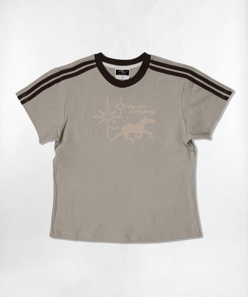 NOTUSUAL（ノットユージュアル）の「ドットホールセミクロップ半袖Tシャツ 6色（Tシャツ/カットソー・レディース・ホワイト/スカイブルー/ネイビー/ピンク/ライトブラウン/ホワイト×グリーン・1(S)）」の13枚目の写真