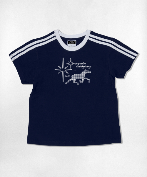 NOTUSUAL（ノットユージュアル）の「ドットホールセミクロップ半袖Tシャツ 6色（Tシャツ/カットソー・レディース・ホワイト/スカイブルー/ネイビー/ピンク/ライトブラウン/ホワイト×グリーン・1(S)）」の17枚目の写真