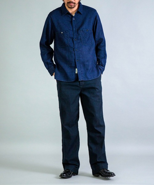 OMNIGOD（オムニゴッド）の「[OMNIGOD mens / オムニゴッド] インディゴ二重ガーゼ ワークシャツⅢ（シャツ/ブラウス・メンズ・インディゴブルー・2/3/4）」の3枚目の写真