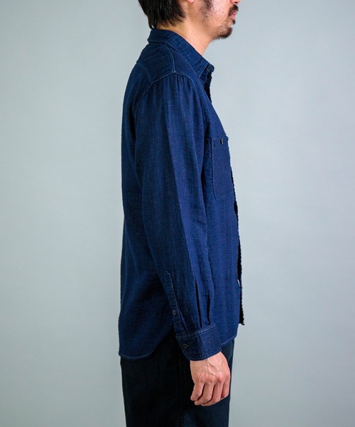 OMNIGOD（オムニゴッド）の「[OMNIGOD mens / オムニゴッド] インディゴ二重ガーゼ ワークシャツⅢ（シャツ/ブラウス・メンズ・インディゴブルー・2/3/4）」の8枚目の写真
