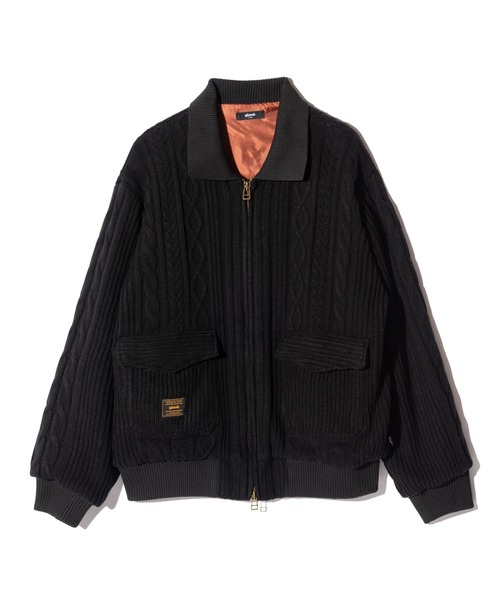 glamb(グラム)の「Knit A-2 Jacket / ニットA-2ジャケット(ニット/セーター・メンズ・ブラック/マルチ・S/M/L)」の3枚目の写真