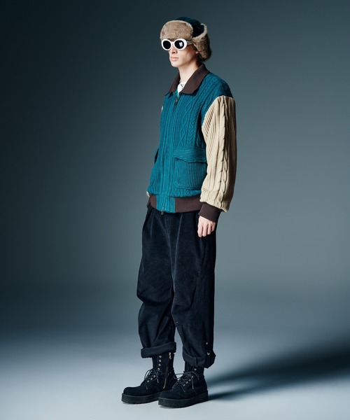 glamb(グラム)の「Knit A-2 Jacket / ニットA-2ジャケット(ニット/セーター・メンズ・ブラック/マルチ・S/M/L)」の11枚目の写真