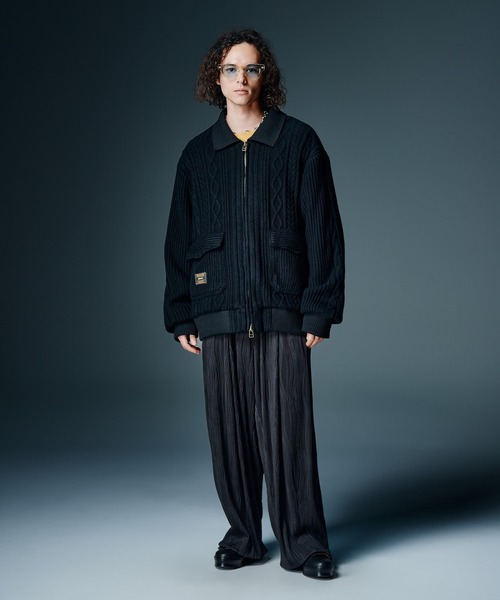 glamb(グラム)の「Knit A-2 Jacket / ニットA-2ジャケット(ニット/セーター・メンズ・ブラック/マルチ・S/M/L)」の9枚目の写真