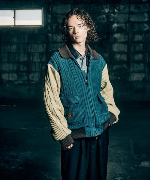 glamb(グラム)の「Knit A-2 Jacket / ニットA-2ジャケット(ニット/セーター・メンズ・ブラック/マルチ・S/M/L)」の12枚目の写真