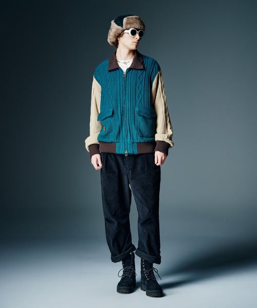 glamb(グラム)の「Knit A-2 Jacket / ニットA-2ジャケット(ニット/セーター・メンズ・ブラック/マルチ・S/M/L)」の10枚目の写真