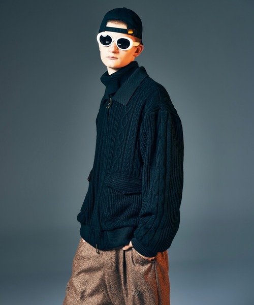 glamb(グラム)の「Knit A-2 Jacket / ニットA-2ジャケット(ニット/セーター・メンズ・ブラック/マルチ・S/M/L)」の17枚目の写真