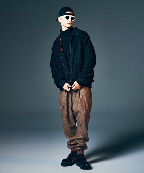 glamb(グラム)の「Knit A-2 Jacket / ニットA-2ジャケット(ニット/セーター・メンズ・ブラック/マルチ・S/M/L)」の18枚目の写真
