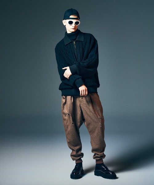 glamb(グラム)の「Knit A-2 Jacket / ニットA-2ジャケット(ニット/セーター・メンズ・ブラック/マルチ・S/M/L)」の19枚目の写真