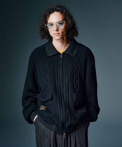glamb(グラム)の「Knit A-2 Jacket / ニットA-2ジャケット(ニット/セーター・メンズ・ブラック/マルチ・S/M/L)」の21枚目の写真