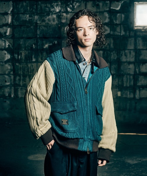 glamb(グラム)の「Knit A-2 Jacket / ニットA-2ジャケット(ニット/セーター・メンズ・ブラック/マルチ・S/M/L)」の22枚目の写真