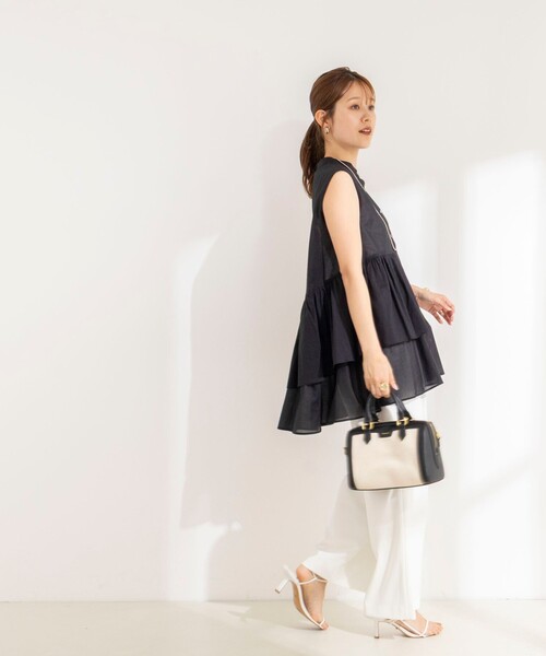 NOLLEY’S(ノーリーズ)の「ウォッシャブル綿ティアードブラウス(シャツ/ブラウス・レディース・ブラック/ブルー/ホワイト・FREE)」の7枚目の写真