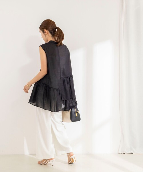 NOLLEY’S(ノーリーズ)の「ウォッシャブル綿ティアードブラウス(シャツ/ブラウス・レディース・ブラック/ブルー/ホワイト・FREE)」の8枚目の写真