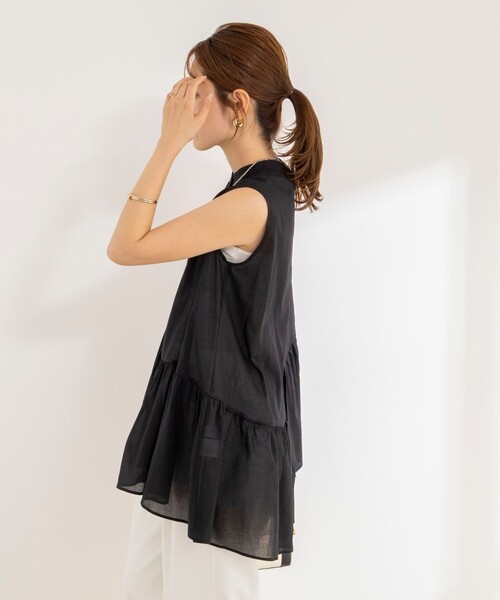 NOLLEY’S(ノーリーズ)の「ウォッシャブル綿ティアードブラウス(シャツ/ブラウス・レディース・ブラック/ブルー/ホワイト・FREE)」の10枚目の写真