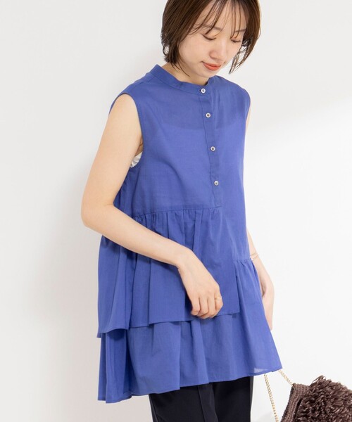 NOLLEY’S(ノーリーズ)の「ウォッシャブル綿ティアードブラウス(シャツ/ブラウス・レディース・ブラック/ブルー/ホワイト・FREE)」の13枚目の写真