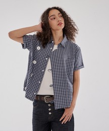 WISH FOR EVER | ASYMMETRY BIG BUTTON SHIRT/アシンメトリービッグボタンシャツ(シャツ/ブラウス)