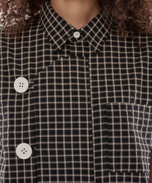 WISH FOR EVER(ウィッシュフォーエバー)の「ASYMMETRY BIG BUTTON SHIRT/アシンメトリービッグボタンシャツ(シャツ/ブラウス・メンズ・ネイビー/ブラック/パープル・SMALL/MEDIUM/LARGE)」の19枚目の写真