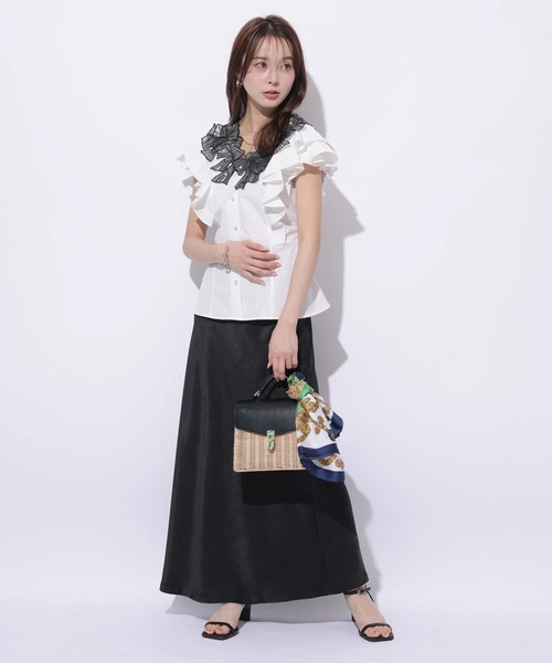 Mystrada（マイストラーダ）の「リボン刺繍ペプラムブラウス（シャツ/ブラウス・レディース・ホワイト/ライトイエロー/ライトブルー・38/36）」の8枚目の写真