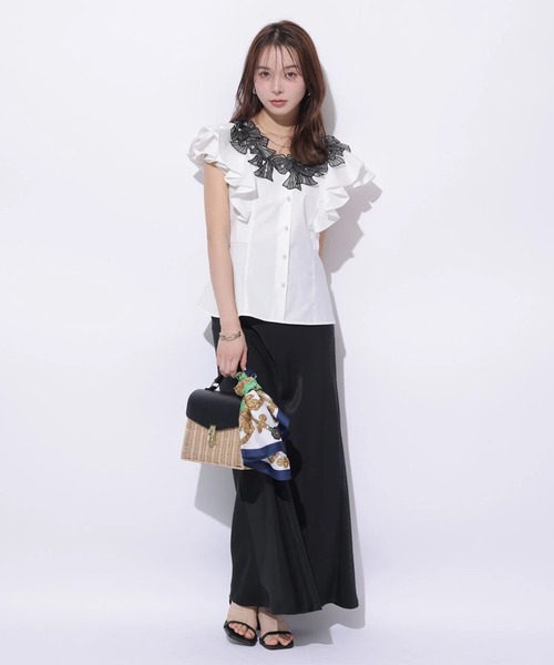 Mystrada（マイストラーダ）の「リボン刺繍ペプラムブラウス（シャツ/ブラウス・レディース・ホワイト/ライトイエロー/ライトブルー・38/36）」の9枚目の写真