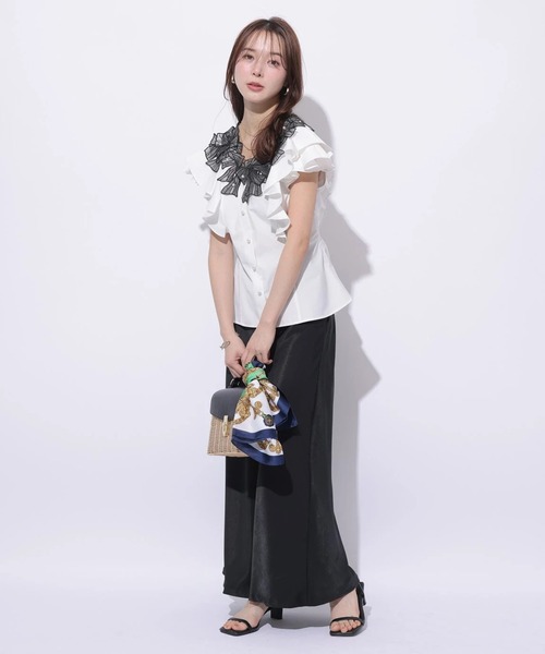 Mystrada（マイストラーダ）の「リボン刺繍ペプラムブラウス（シャツ/ブラウス・レディース・ホワイト/ライトイエロー/ライトブルー・38/36）」の10枚目の写真