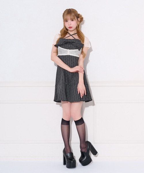 apres jour(アプレジュール)の「ショートシアーリブニットカーディガン(カーディガン/ボレロ・レディース・ブラック/アイボリー・フリー/X-LARGE)」の6枚目の写真