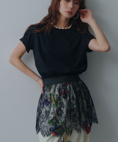 bohmal（ボマール）の「レースレイヤードミニスカート（スカート・レディース・ホワイト/ブラック・FREE）」の2枚目の写真