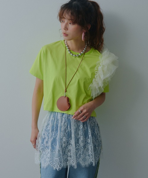 bohmal（ボマール）の「レースレイヤードミニスカート（スカート・レディース・ホワイト/ブラック・FREE）」の6枚目の写真