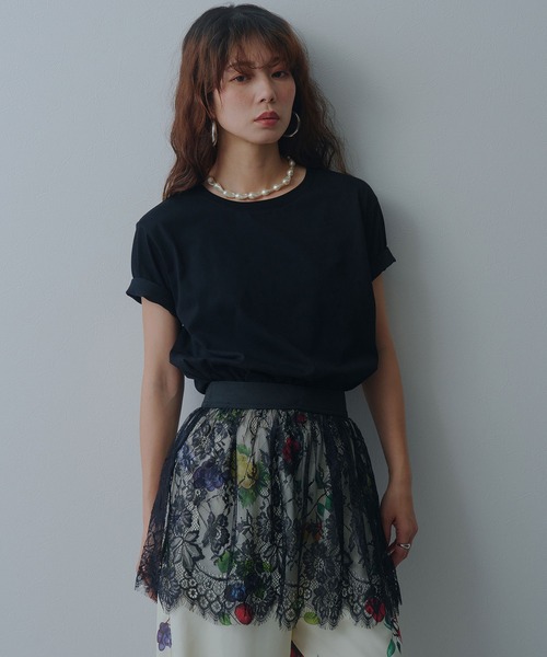 bohmal（ボマール）の「レースレイヤードミニスカート（スカート・レディース・ホワイト/ブラック・FREE）」の8枚目の写真
