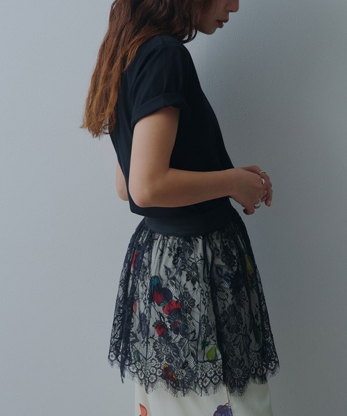 bohmal（ボマール）の「レースレイヤードミニスカート（スカート・レディース・ホワイト/ブラック・FREE）」の10枚目の写真