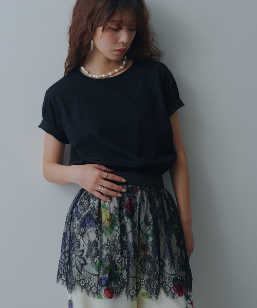 bohmal（ボマール）の「レースレイヤードミニスカート（スカート・レディース・ホワイト/ブラック・FREE）」の11枚目の写真