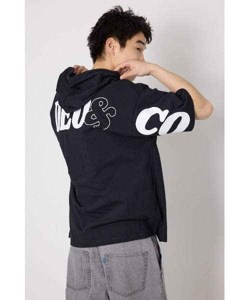 RODEO CROWNS WIDE BOWL（ロデオクラウンズワイドボウル）の「&ロゴフードTシャツ（Tシャツ/カットソー・メンズ・ホワイト/ブラック/スモークピンク・MEDIUM/LARGE）」の3枚目の写真