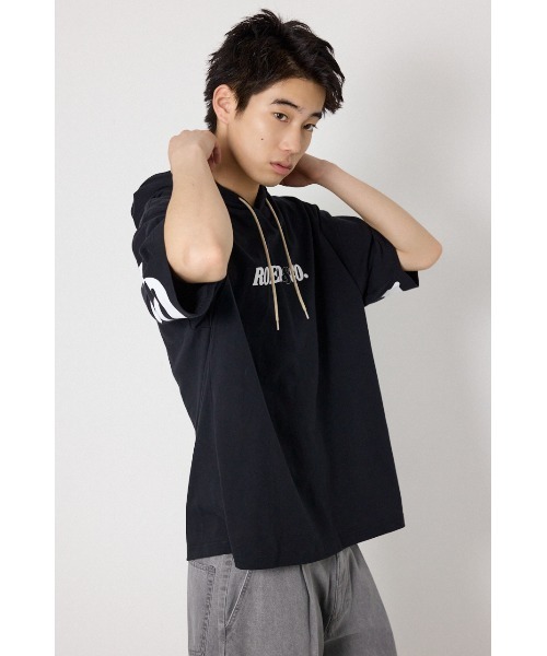 RODEO CROWNS WIDE BOWL（ロデオクラウンズワイドボウル）の「&ロゴフードTシャツ（Tシャツ/カットソー・メンズ・ホワイト/ブラック/スモークピンク・MEDIUM/LARGE）」の22枚目の写真
