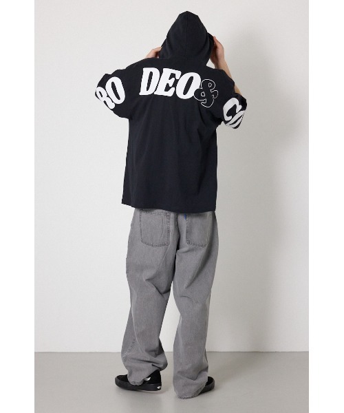 RODEO CROWNS WIDE BOWL（ロデオクラウンズワイドボウル）の「&ロゴフードTシャツ（Tシャツ/カットソー・メンズ・ホワイト/ブラック/スモークピンク・MEDIUM/LARGE）」の5枚目の写真
