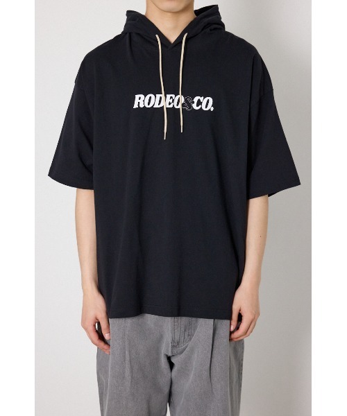 RODEO CROWNS WIDE BOWL（ロデオクラウンズワイドボウル）の「&ロゴフードTシャツ（Tシャツ/カットソー・メンズ・ホワイト/ブラック/スモークピンク・MEDIUM/LARGE）」の6枚目の写真