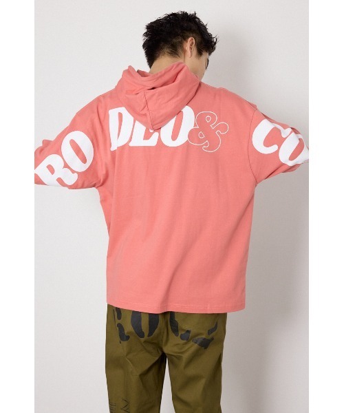 RODEO CROWNS WIDE BOWL（ロデオクラウンズワイドボウル）の「&ロゴフードTシャツ（Tシャツ/カットソー・メンズ・ホワイト/ブラック/スモークピンク・MEDIUM/LARGE）」の13枚目の写真