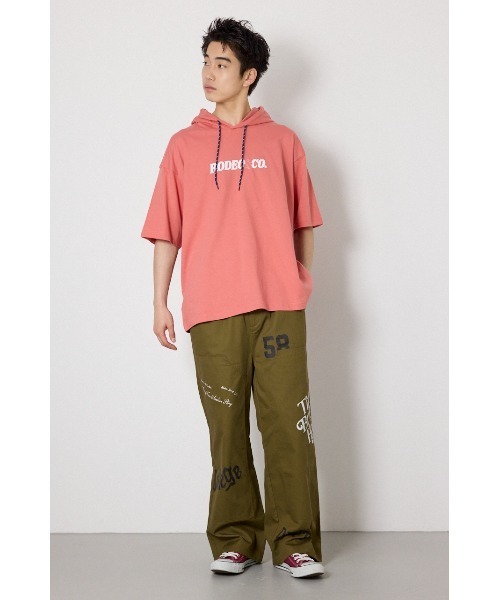 RODEO CROWNS WIDE BOWL（ロデオクラウンズワイドボウル）の「&ロゴフードTシャツ（Tシャツ/カットソー・メンズ・ホワイト/ブラック/スモークピンク・MEDIUM/LARGE）」の14枚目の写真