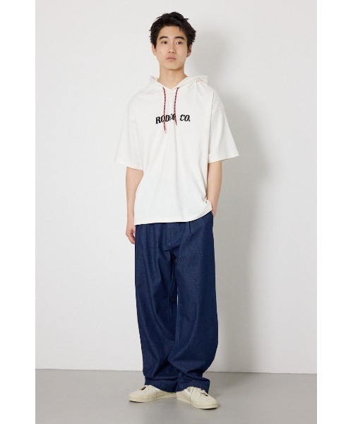 RODEO CROWNS WIDE BOWL（ロデオクラウンズワイドボウル）の「&ロゴフードTシャツ（Tシャツ/カットソー・メンズ・ホワイト/ブラック/スモークピンク・MEDIUM/LARGE）」の19枚目の写真