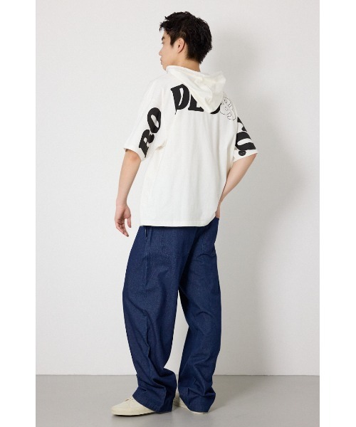 RODEO CROWNS WIDE BOWL（ロデオクラウンズワイドボウル）の「&ロゴフードTシャツ（Tシャツ/カットソー・メンズ・ホワイト/ブラック/スモークピンク・MEDIUM/LARGE）」の20枚目の写真