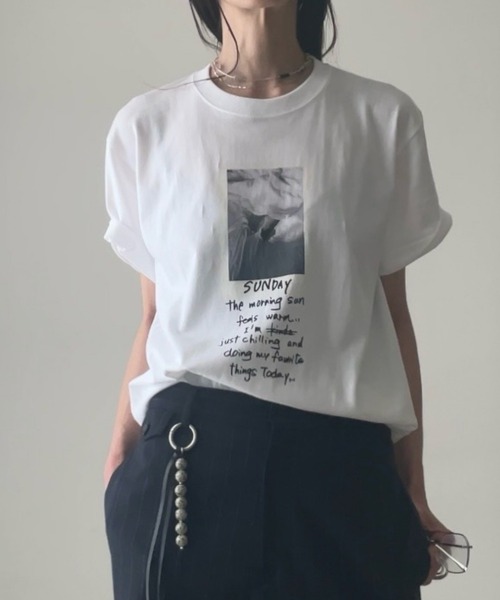 Lynn.(リン)の「" Sunday" back tie Tee(Tシャツ/カットソー・レディース・White・M/S)」の1枚目の写真