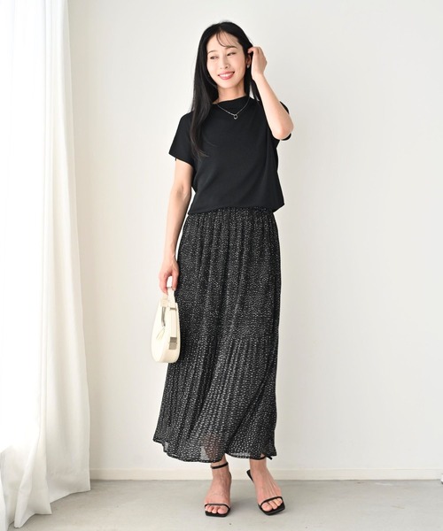 Ehre style(エーレスタイル)の「着回し上手な さらっと トップス サマーニット(ニット/セーター・レディース・マスタード/グリーン/ブラック/ホワイト/ベージュ・FREE)」の9枚目の写真