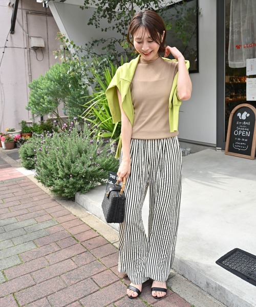 Ehre style(エーレスタイル)の「着回し上手な さらっと トップス サマーニット(ニット/セーター・レディース・マスタード/グリーン/ブラック/ホワイト/ベージュ・FREE)」の12枚目の写真