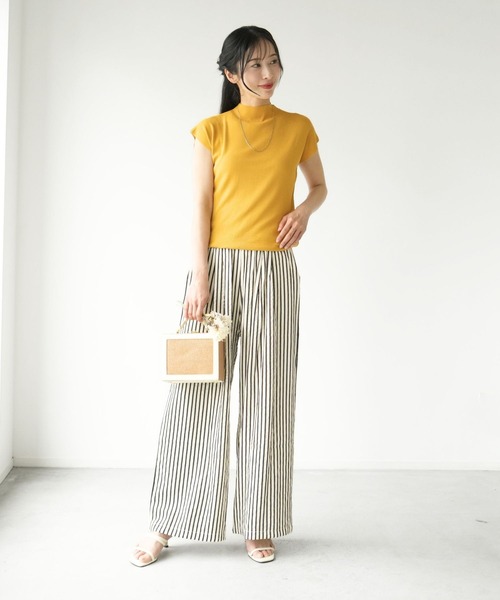Ehre style(エーレスタイル)の「着回し上手な さらっと トップス サマーニット(ニット/セーター・レディース・マスタード/グリーン/ブラック/ホワイト/ベージュ・FREE)」の10枚目の写真