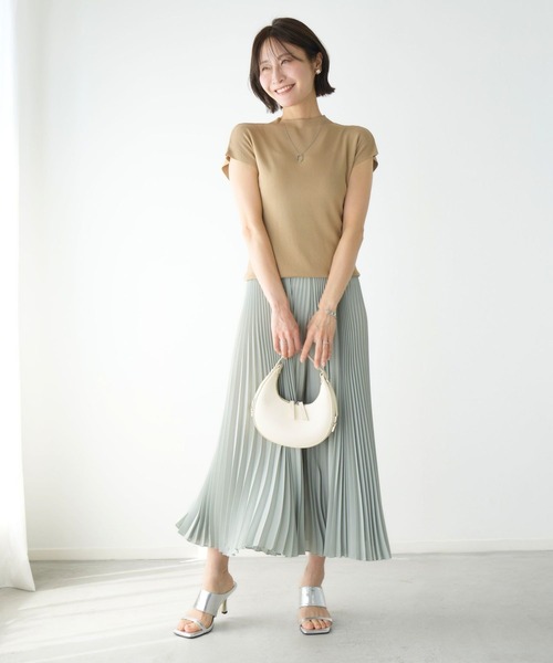 Ehre style(エーレスタイル)の「着回し上手な さらっと トップス サマーニット(ニット/セーター・レディース・マスタード/グリーン/ブラック/ホワイト/ベージュ・FREE)」の18枚目の写真